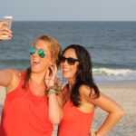 friends, girls, cell phone