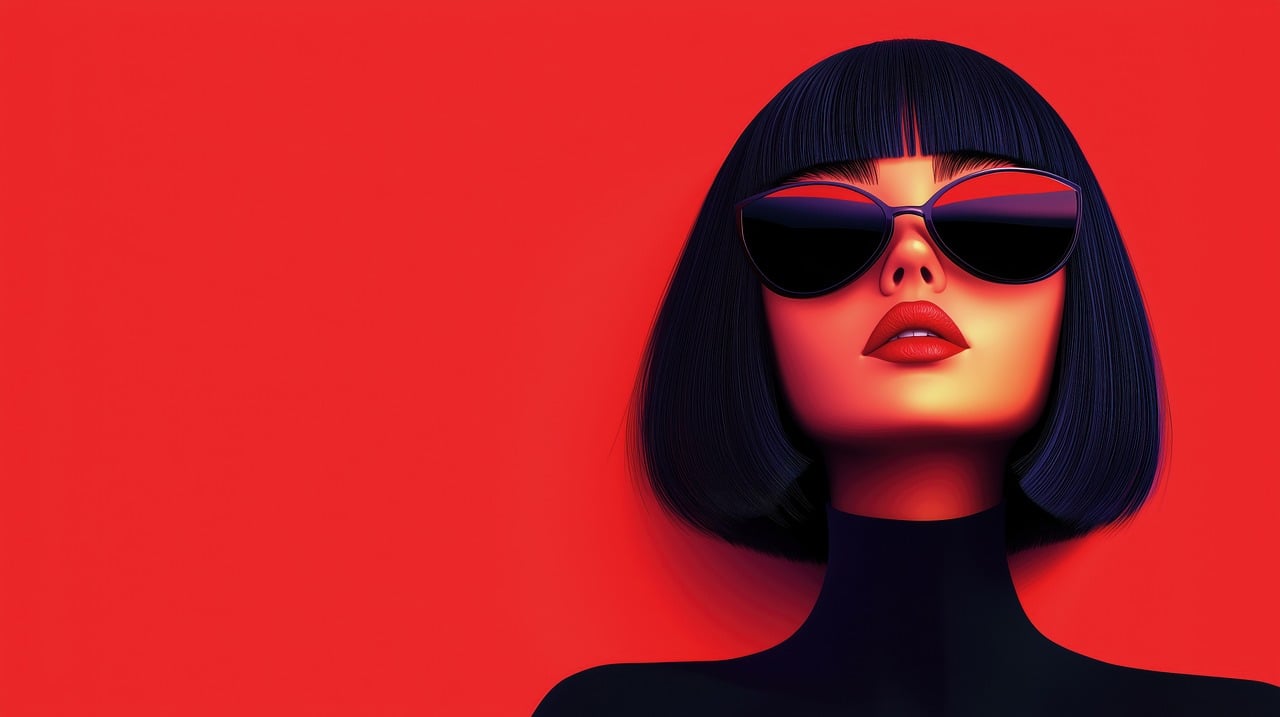 ai generated, woman, fashion, portrait, bold, stylish, sunglasses, beauty, glamour, modern, chic, elegant, confident, makeup, aesthetic