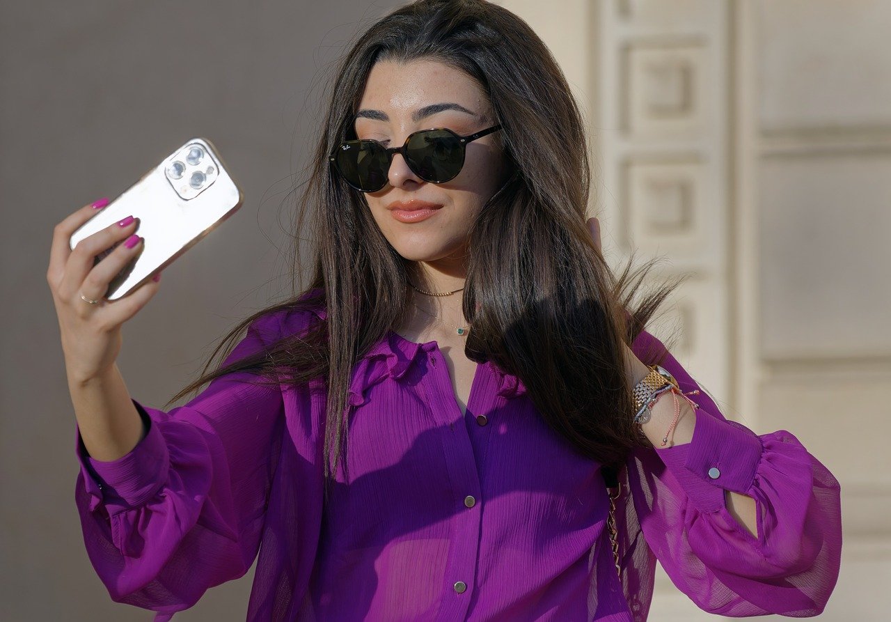 woman, phone, selfie, girl, portrait, young, sunglasses, smartphone, photographing, self, outdoor, building, lifestyle