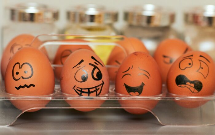 orange and white plastic egg toy